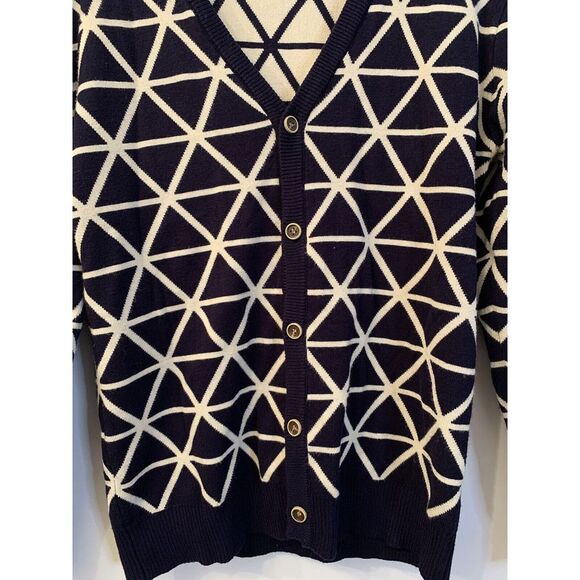 Polo Ralph Lauren Geometric Cardigan Sweater Women's Small Youth XL Dual Layer - Picture 4 of 12